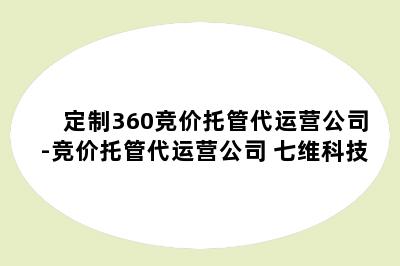 定制360竞价托管代运营公司-竞价托管代运营公司 七维科技